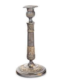 Two Pairs of Silver-Plate Candlesticks