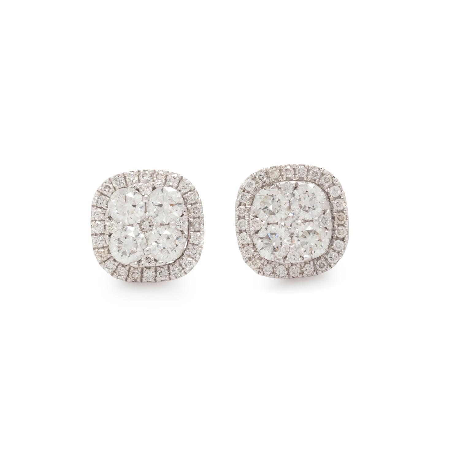 DIAMOND CLUSTER STUD EARRINGS