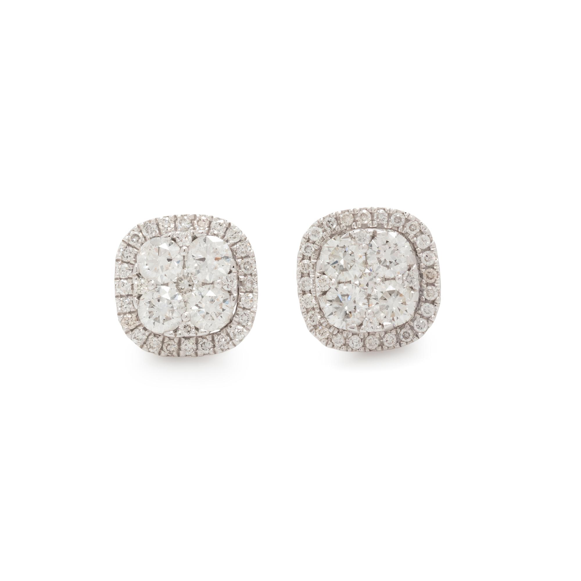 DIAMOND CLUSTER STUD EARRINGS