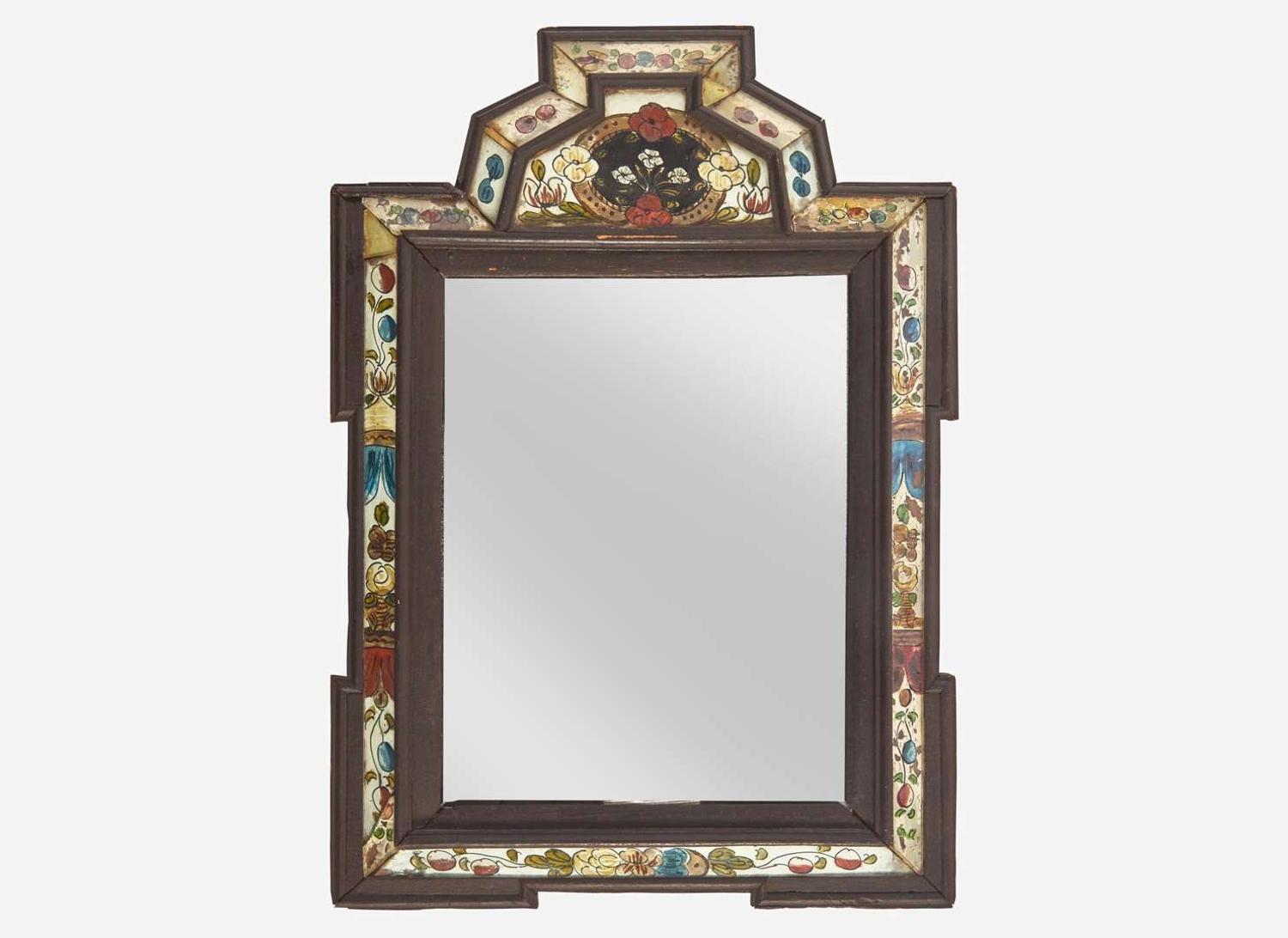 A small courting mirror, Northern European, late 18th century