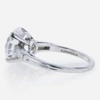 A Tiffany & Co. Platinum and Diamond Ring 4.75 Carat Round Brilliant Diamond, Tiffany & Co. Certified