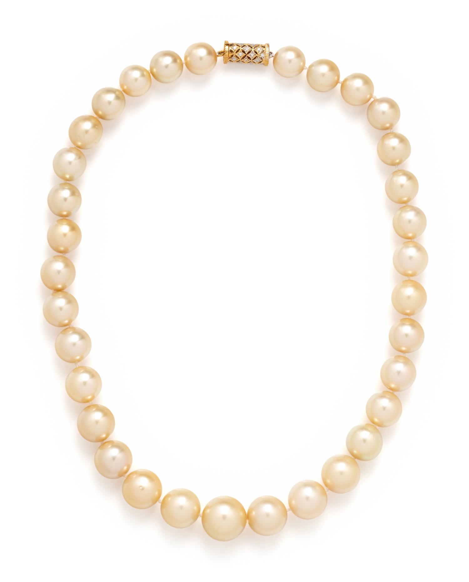 GOLDEN SOUTH SEA CULTURED PEARL NECKLACE