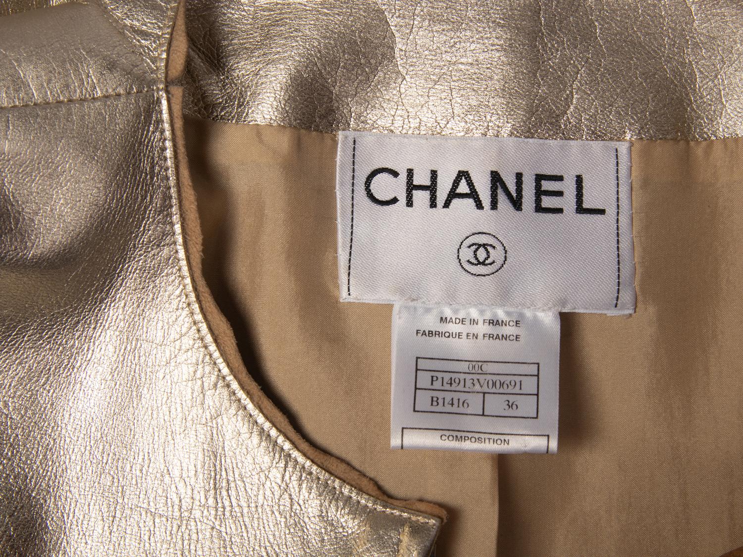 Chanel Metallic Gold Leather Jacket