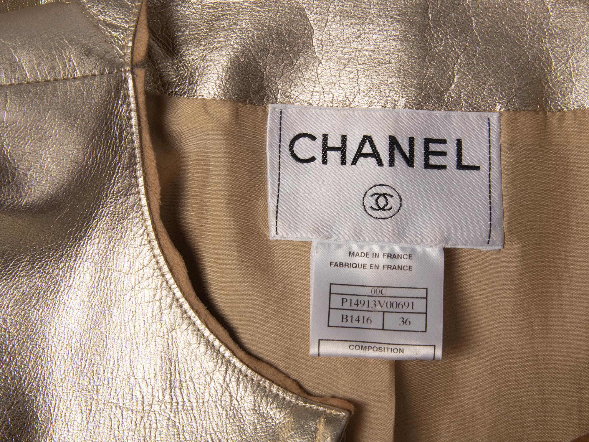 Chanel Metallic Gold Leather Jacket