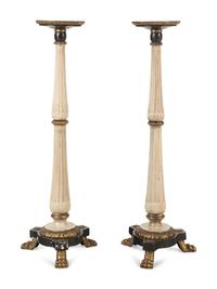 A Pair of Neoclassical Style Painted Jardinière Stands