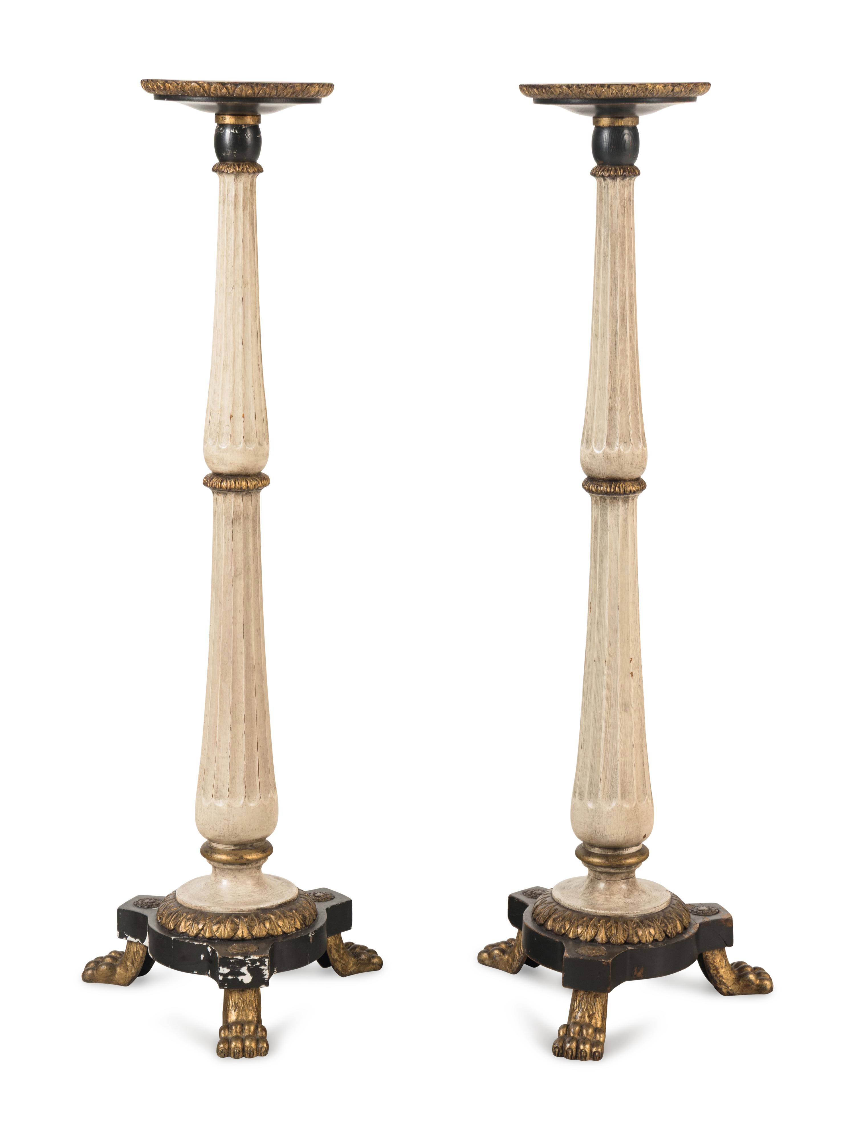 A Pair of Neoclassical Style Painted Jardinière Stands