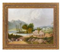 American School (19th century) Landscape oil on canvas…