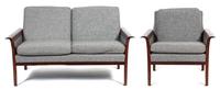 Hans Olsen (Danish, 1919-1992), VATNE MOBLER, 1960s, a love seat and lounge chair
