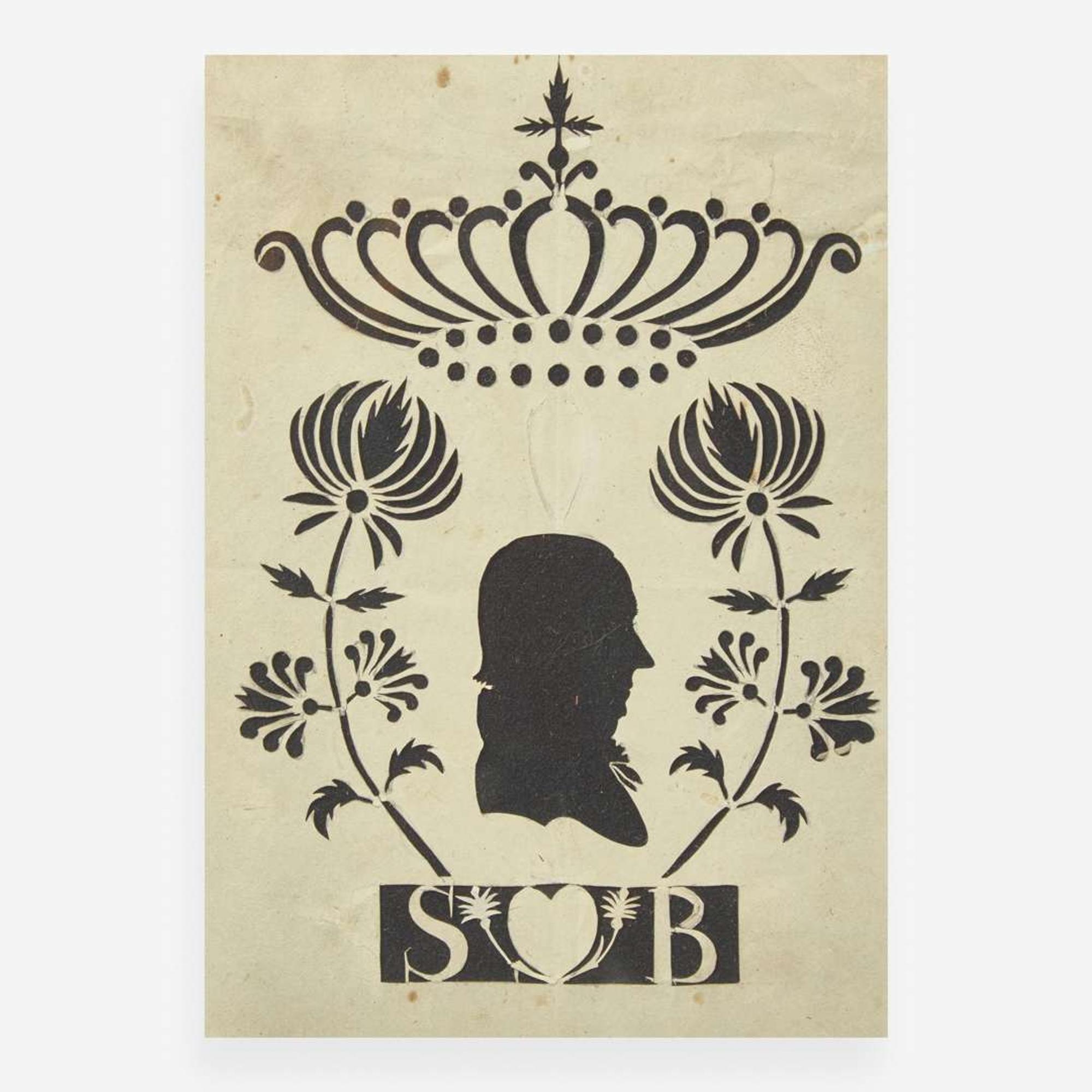 A group of six silhouetted portraits first half 19th century