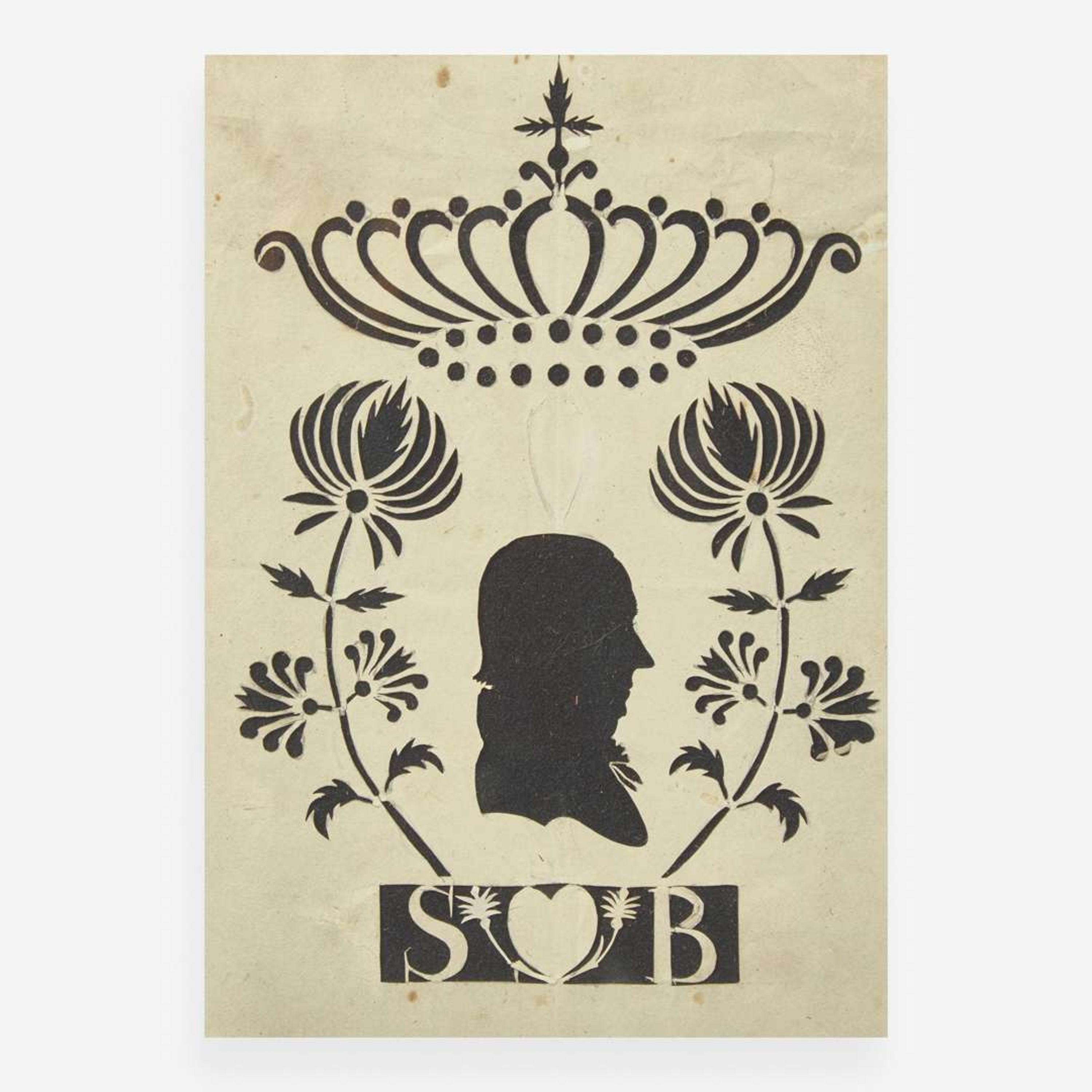 A group of six silhouetted portraits first half 19th century