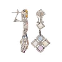 MULTICOLOR SAPPHIRE AND DIAMOND EARRINGS