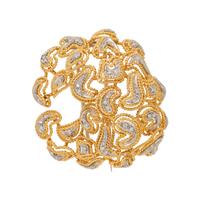 BICOLOR GOLD AND DIAMOND BROOCH