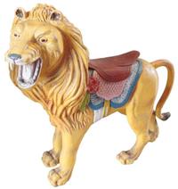 A Pair of Carousel Lions 52" W x 19" D x 44" H — France, Circa 1900