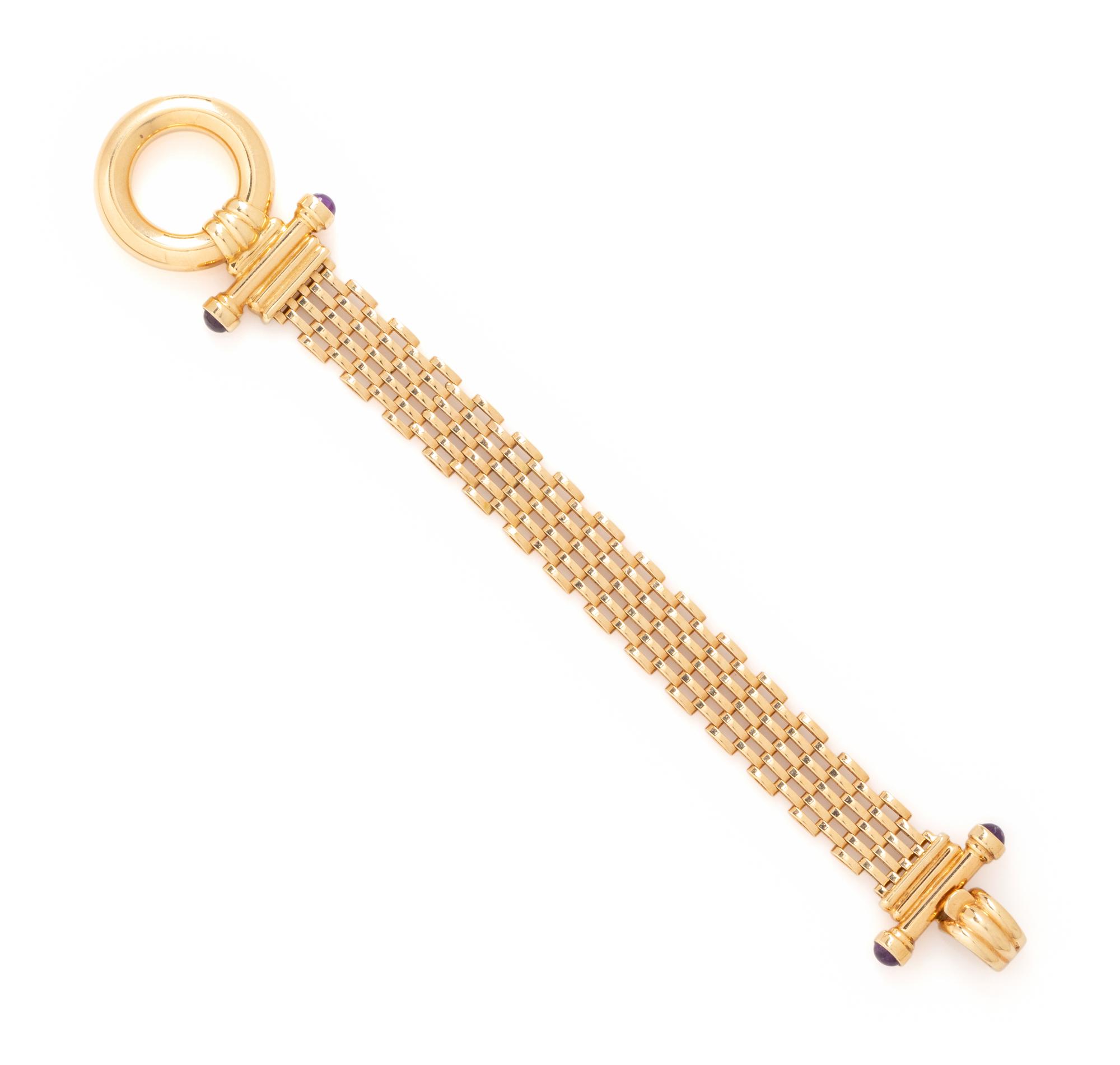 YELLOW GOLD AND AMETHYST BRACELET