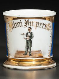 A Porcelain Occupational Shaving Mug Identified to Mimi Imperator