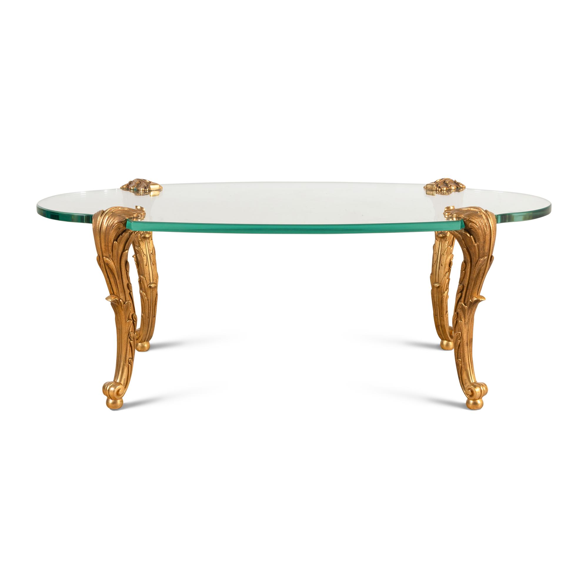 A Gilt Bronze Mounted Glass Low Table