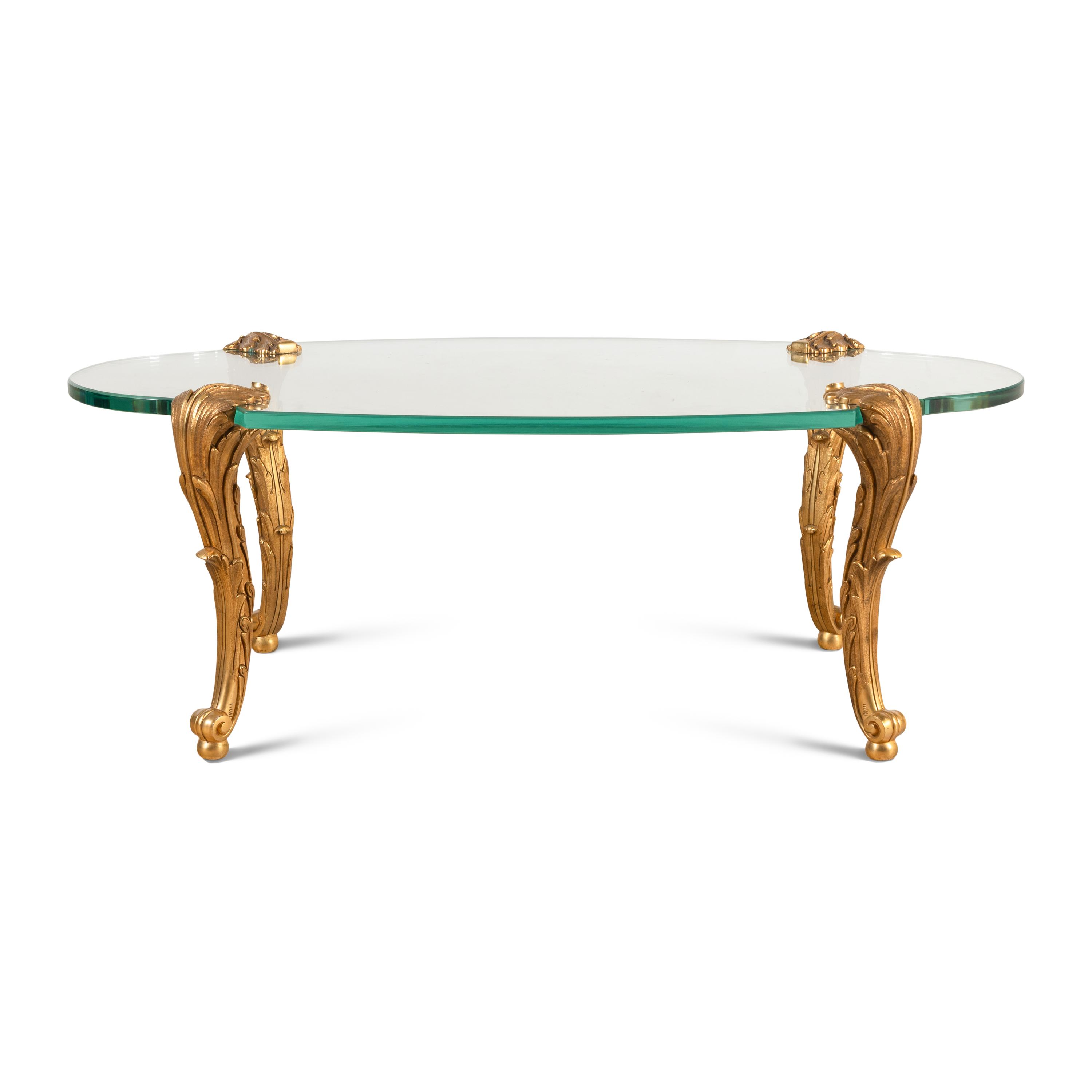 A Gilt Bronze Mounted Glass Low Table