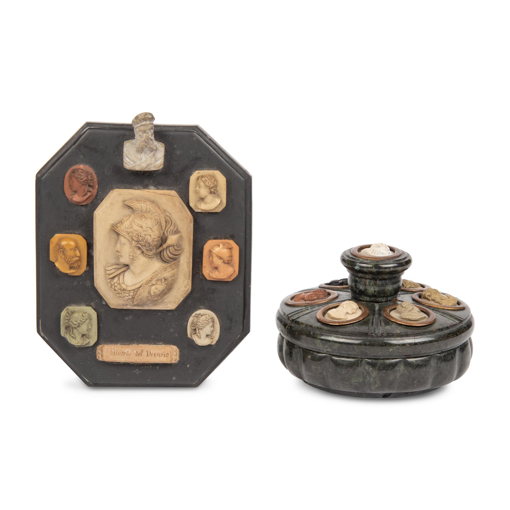 Two Grand Tour Carved Hardstone Articles