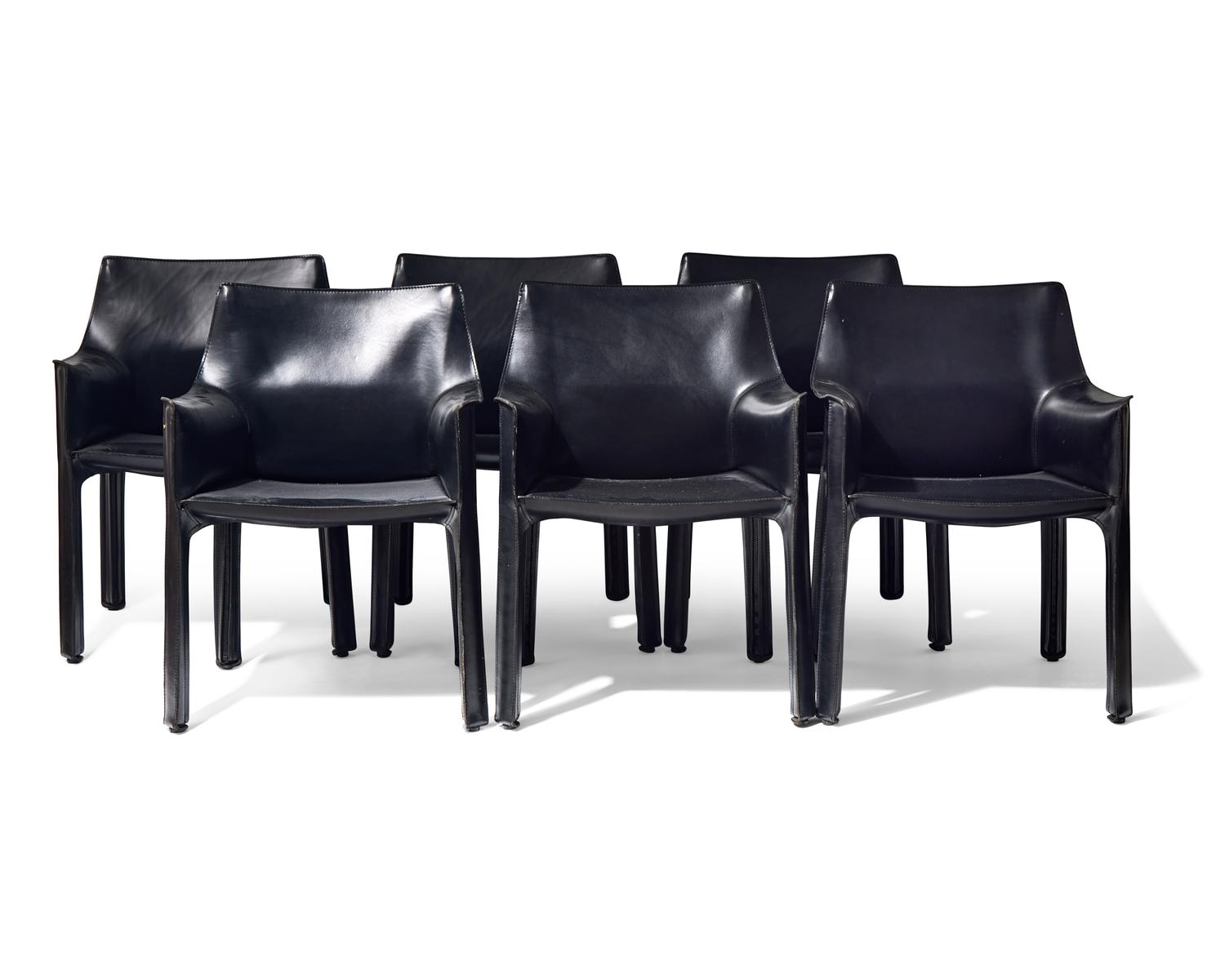 Six Cab armchairs Cassina