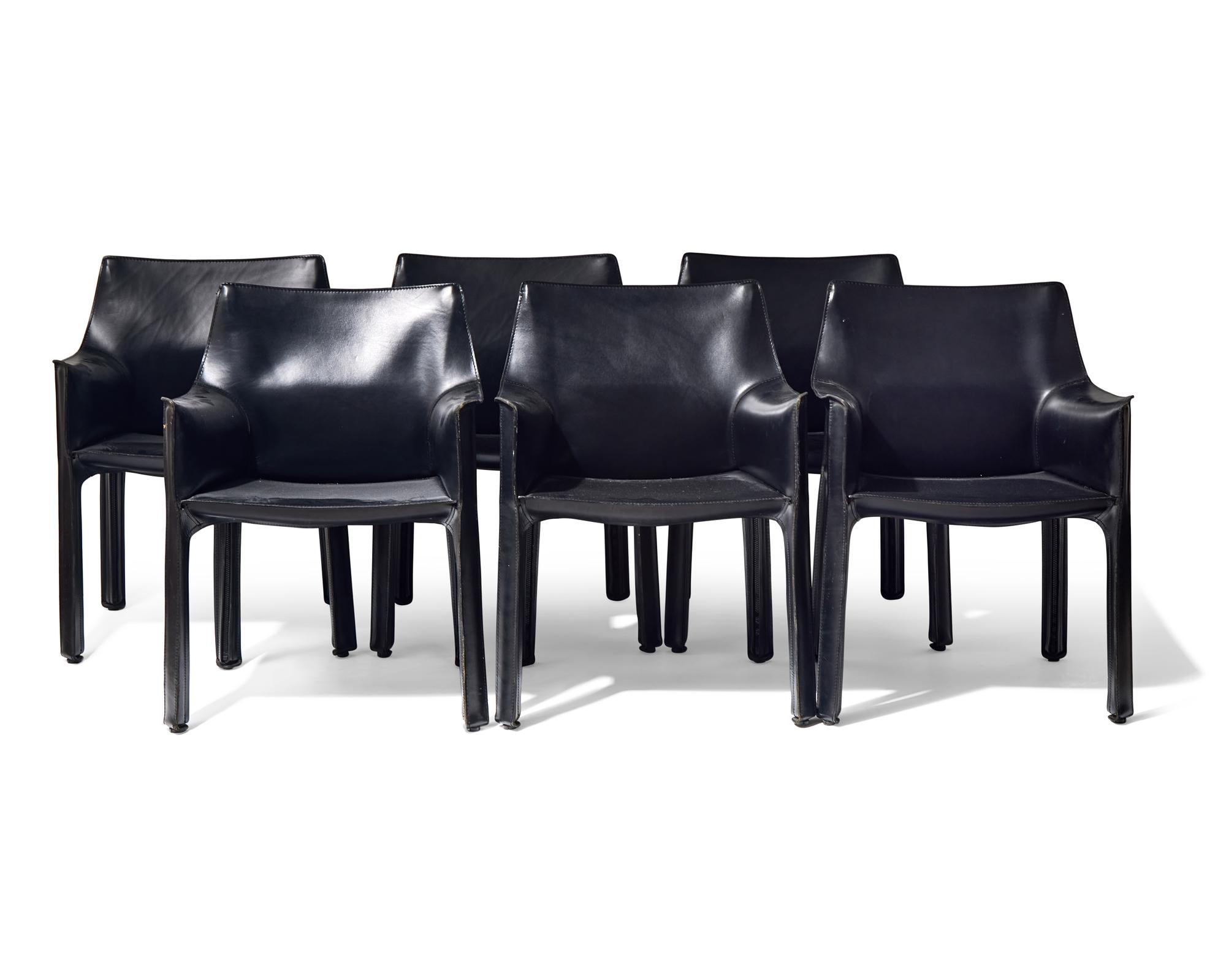 Six Cab armchairs Cassina