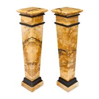 A Pair of Bi-Color Marble Pedestals