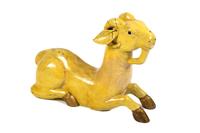 A Carved and Painted Wood Model of a Goat Width 29 inches. — 20TH CENTURY