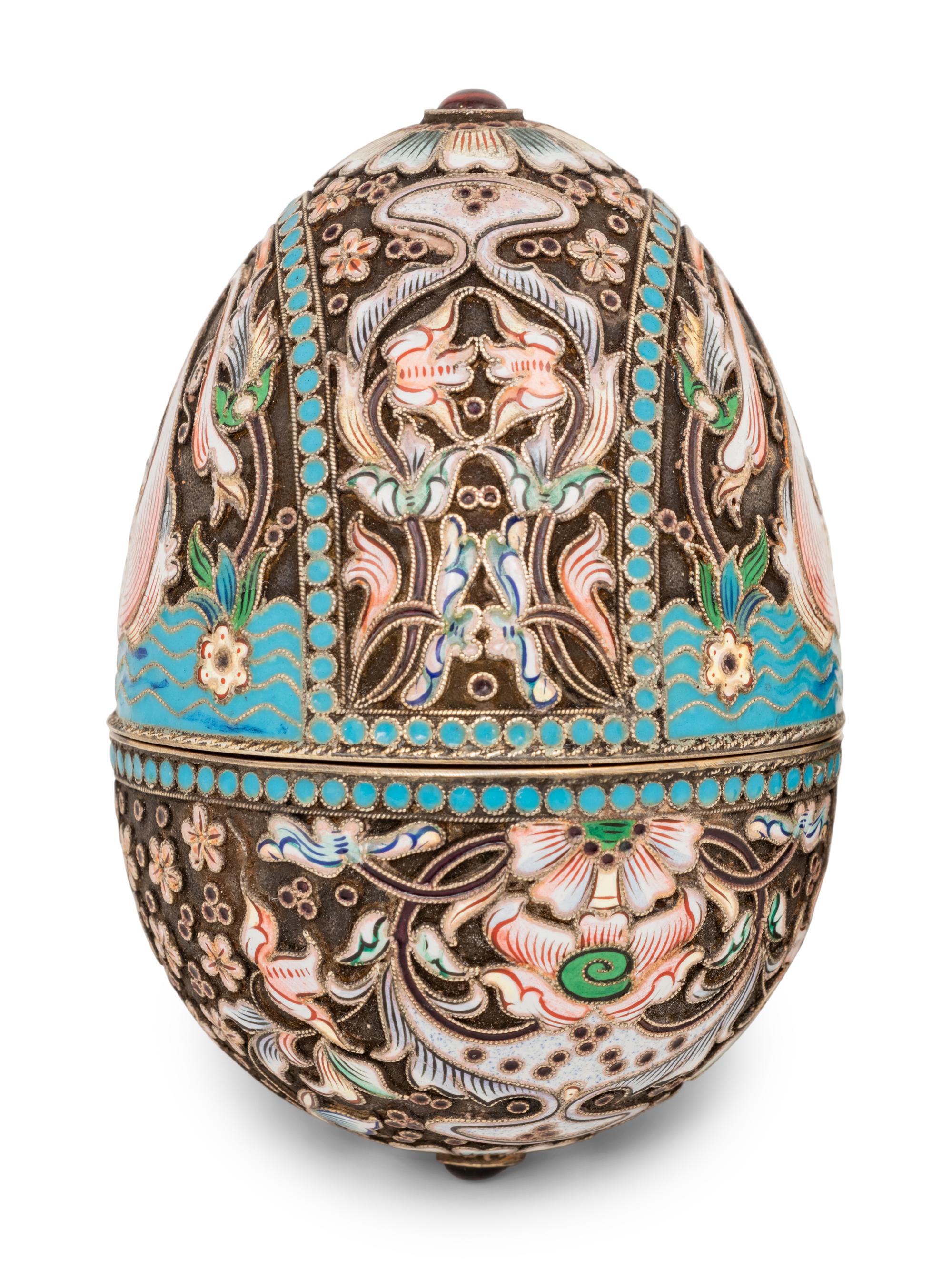 Two Russian Enameled Silver Articles