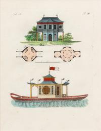 A Collection of Gilt Framed Hand Colored Engravings of Follies Framed size 12 3/8 x 15 3/8 inches. — 19TH CENTURY
