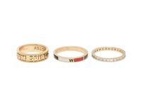 FOUNDRAE, YELLOW GOLD AND ENAMEL RINGS
