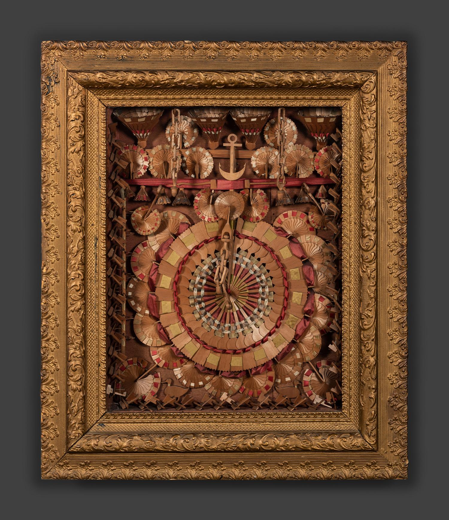 A Victorian Cut and Colored Straw and Wood Whimsey