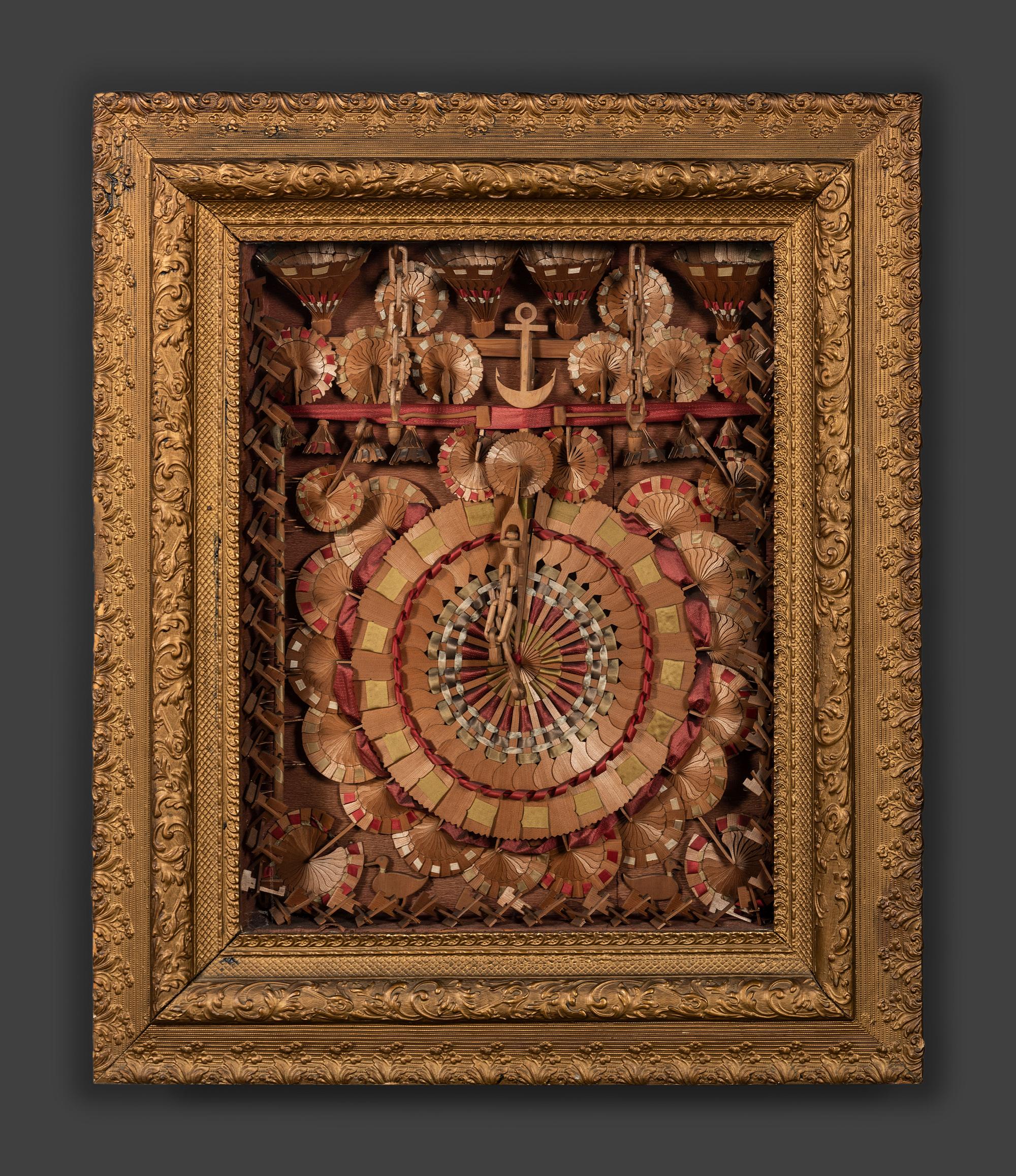 A Victorian Cut and Colored Straw and Wood Whimsey