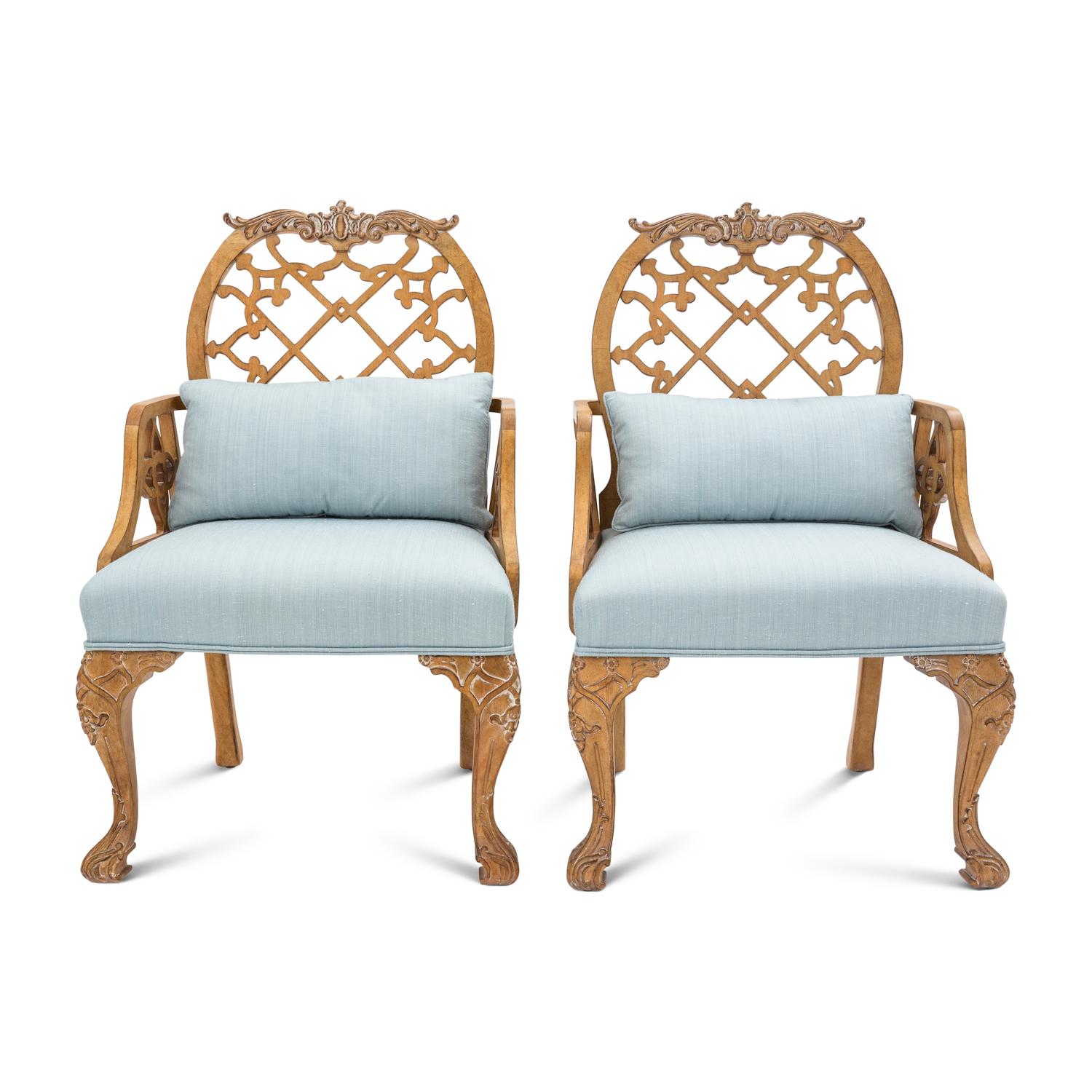 A Pair of Oscar de la Renta for Century Furniture George III Style Armchairs