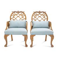 A Pair of Oscar de la Renta for Century Furniture George III Style Armchairs