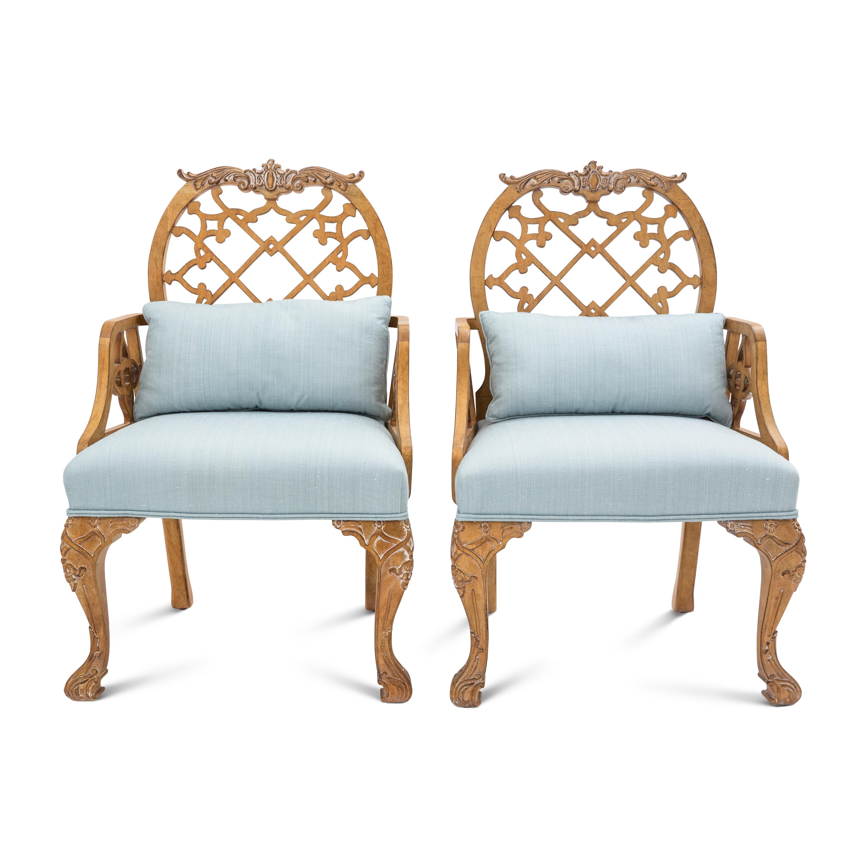 A Pair of Oscar de la Renta for Century Furniture George III Style Armchairs