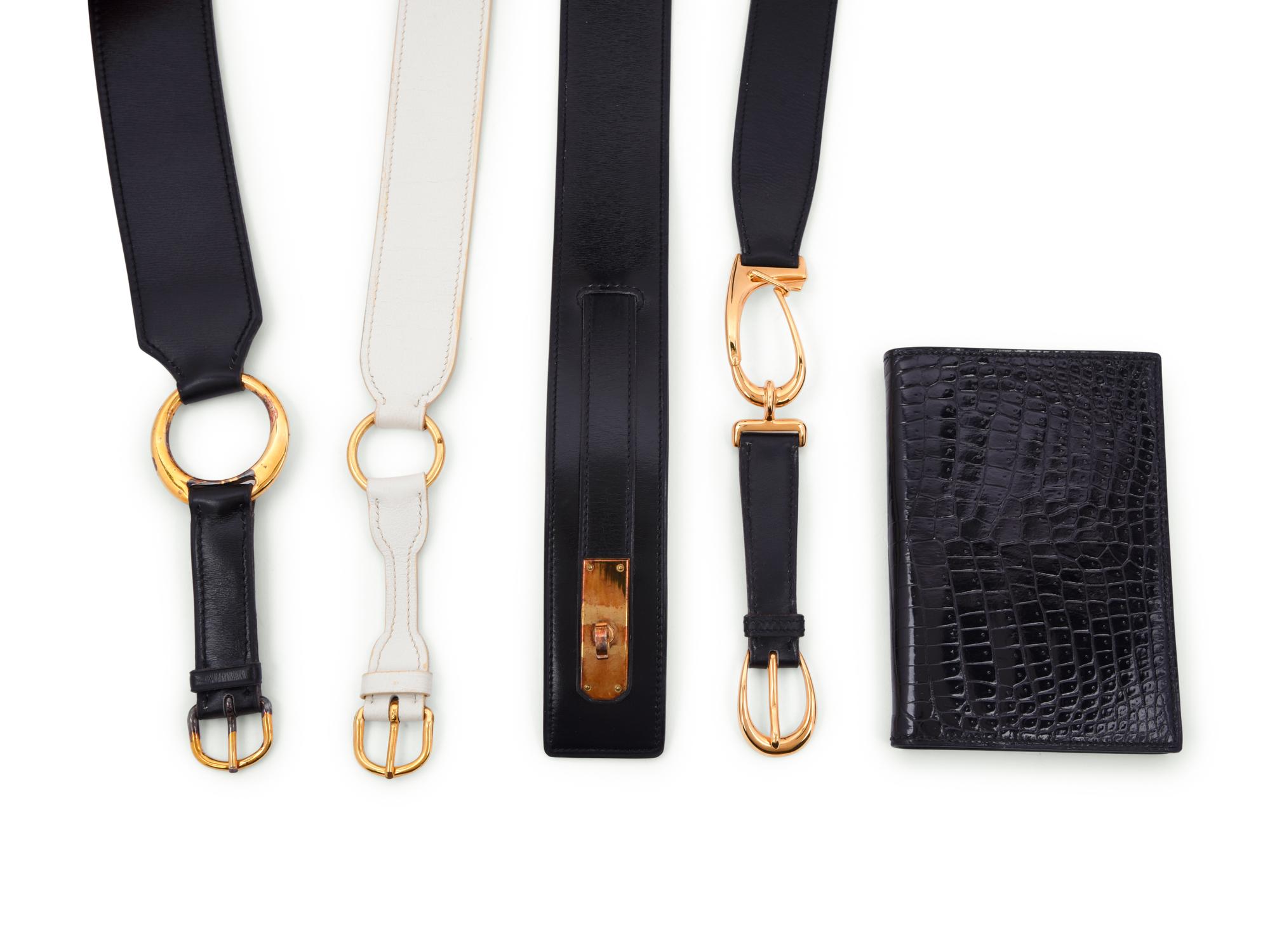 Five Hermès Items: Four Belts and One Agenda, c1970s