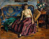 Louis Ritman, (American, 1889-1963), Blue Couch