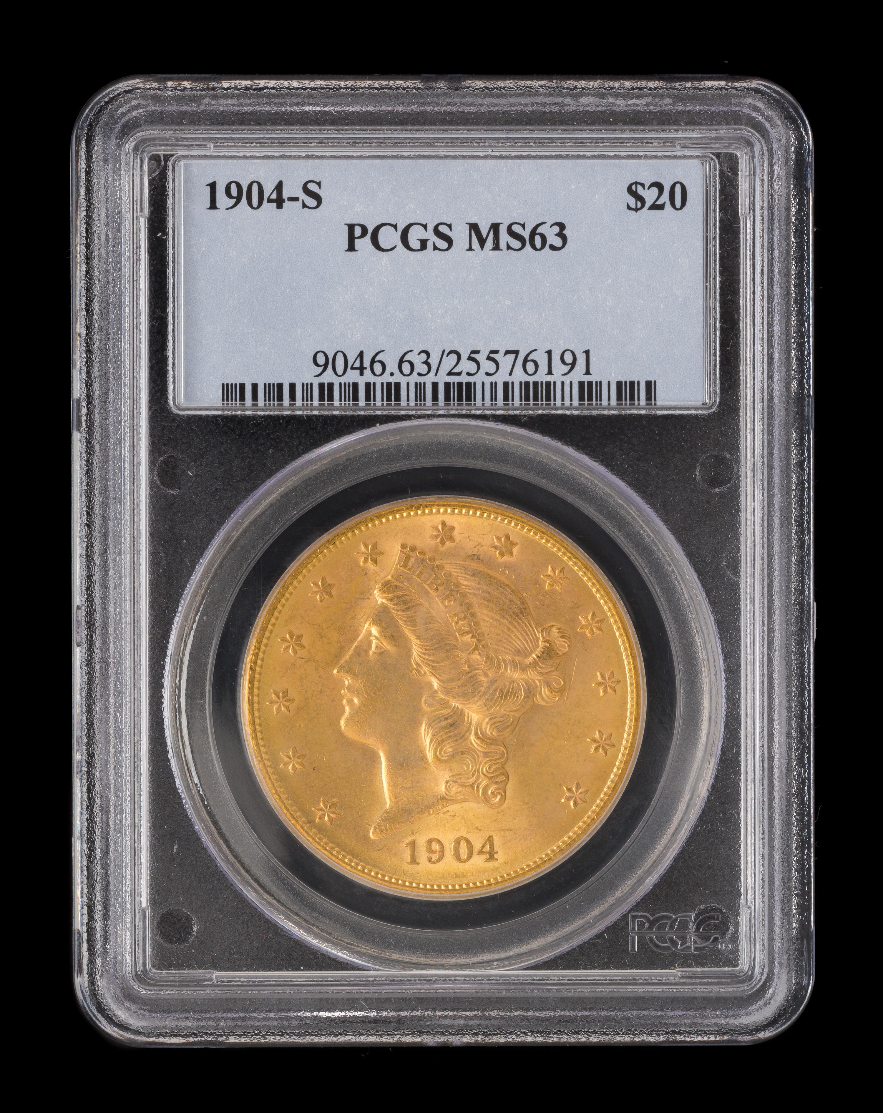 A United States 1904-S Liberty Head $20 Gold Coin
