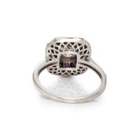 WHITE GOLD, DIAMOND, AND RUBY RING