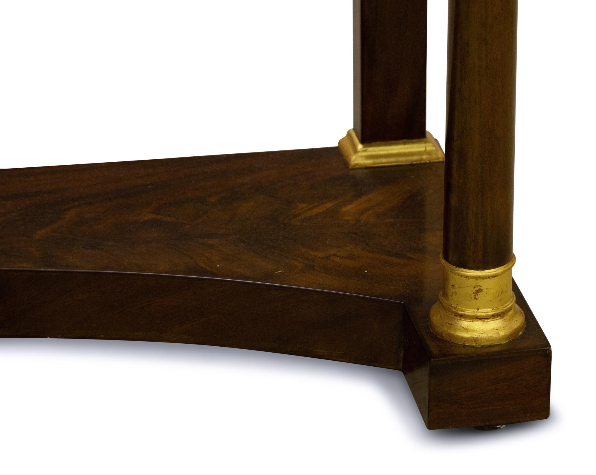 A Napoleon III Style Mahogany Marble-Top Pier Table and Parcel Gilt Mirror
