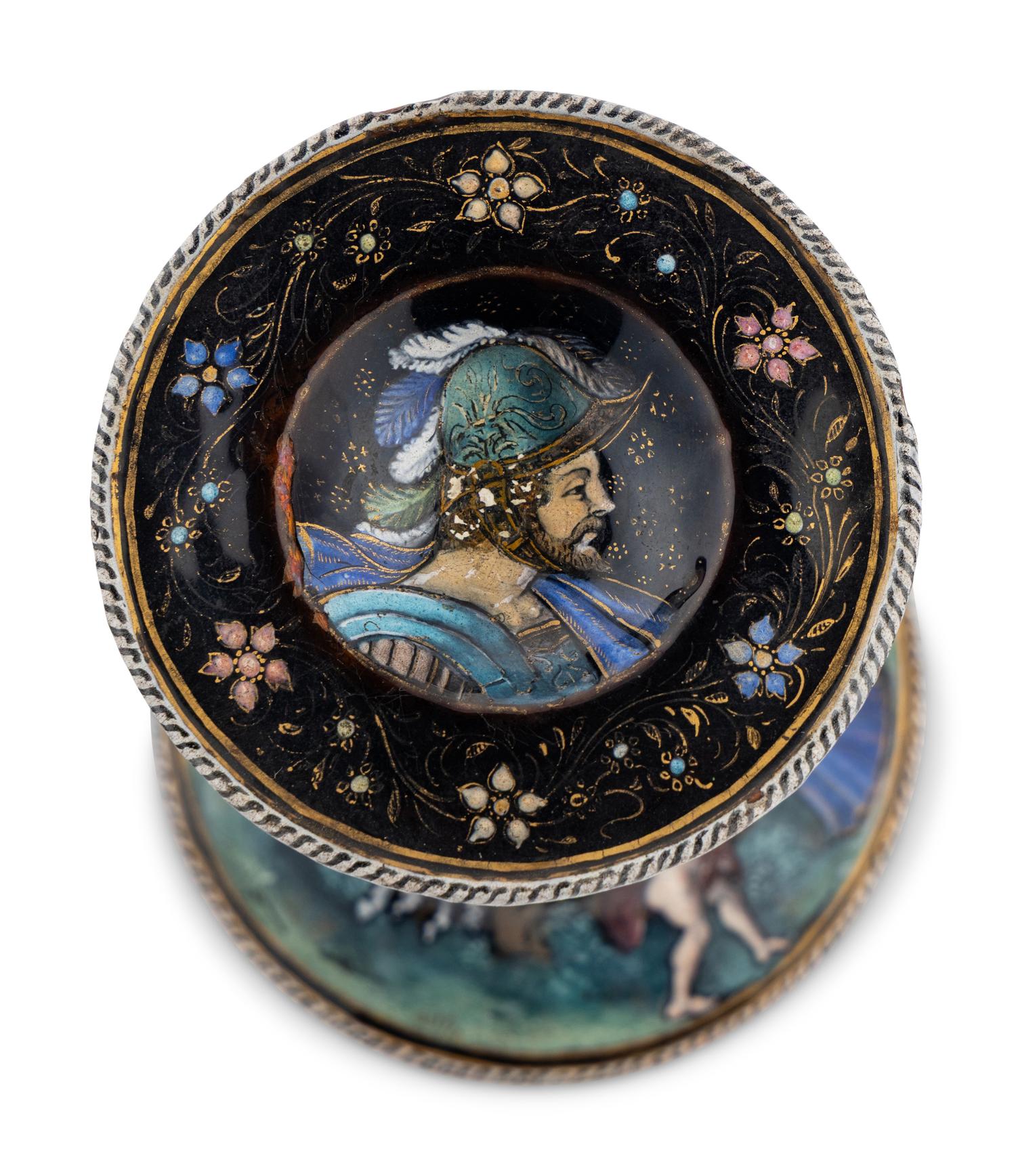 A Limoges Enameled Salt Cellar