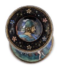 A Limoges Enameled Salt Cellar