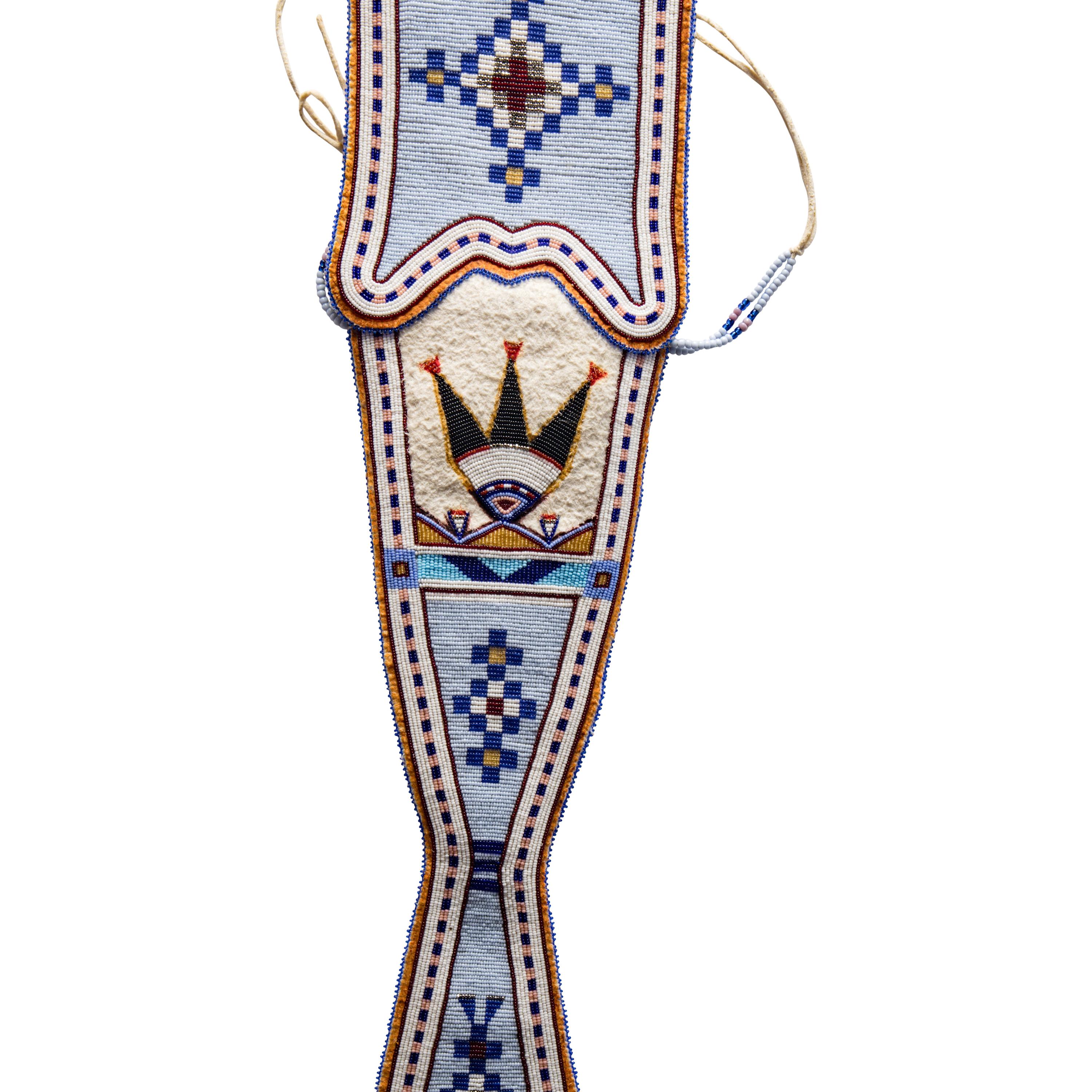 Joyce Growing Thunder (Assiniboine Sioux, b. 1950) — Beaded Hide Knife Sheath, 2008