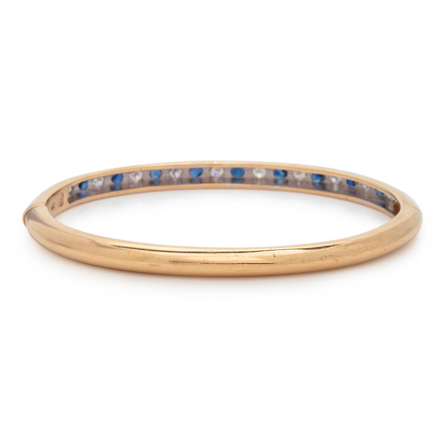 SAPPHIRE AND DIAMOND BANGLE BRACELET