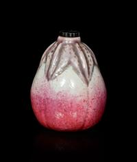 A Chinese Red Glazed Porcelain Egg Plant-Form Snuff Bottle