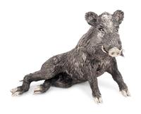 A Buccellati Silver Furry Boar Figure