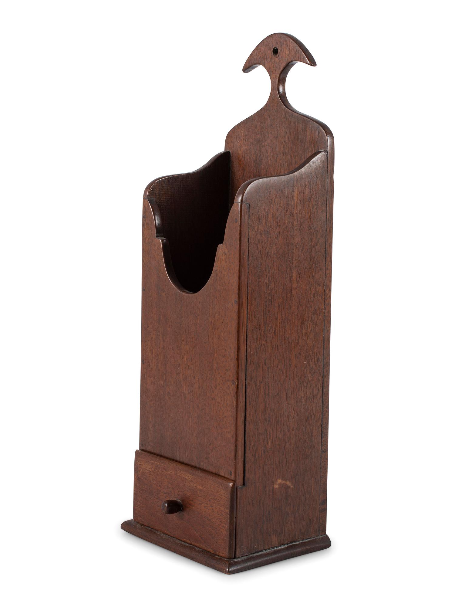 A Chippendale Carved Walnut Wall-Mounted Pipebox