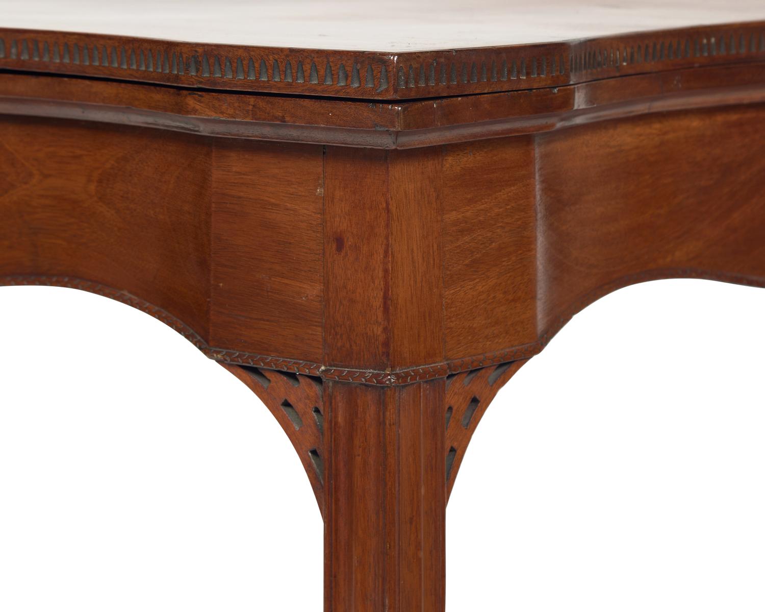 A Chippendale Serpentine Carved Mahogany Card Table