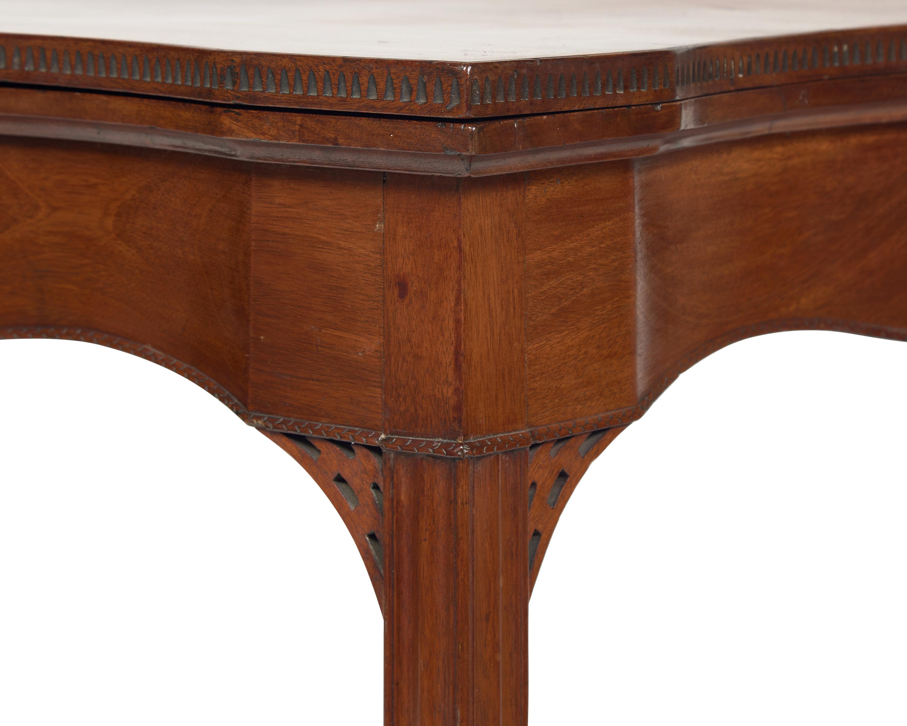 A Chippendale Serpentine Carved Mahogany Card Table