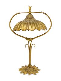 An Art Nouveau Brass Table Lamp