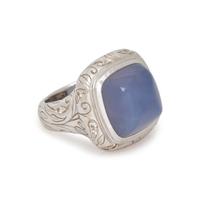 WHITE GOLD AND BLUE CHALCEDONY SET